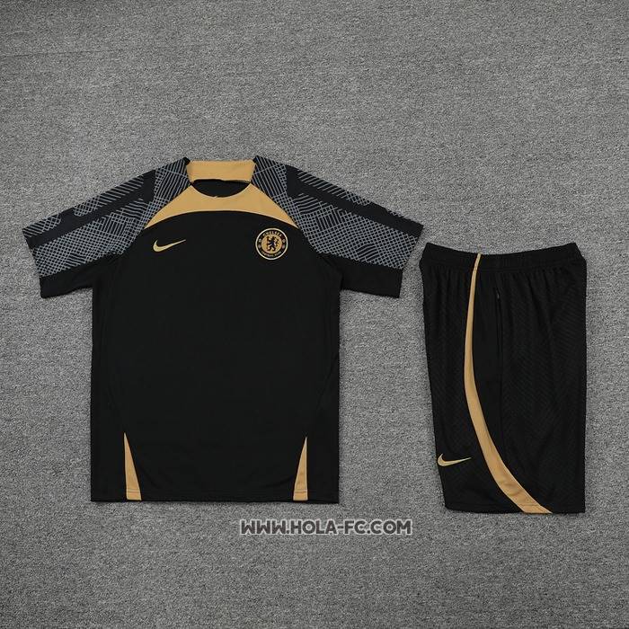 Chandal del Chelsea 2022-2023 Manga Corta Negro - Pantalon Corto